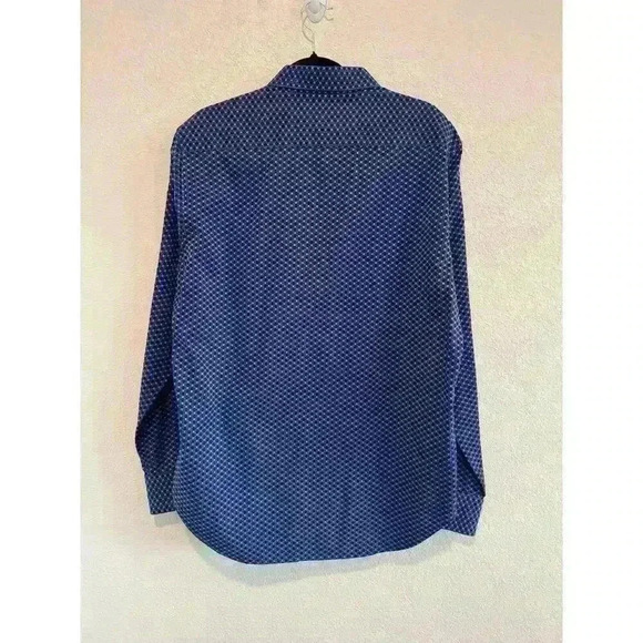 ROBERT GRAHAM Mens Dress Shirt BLUE Plaid Classic Fit Size L - Picture 7 of 7